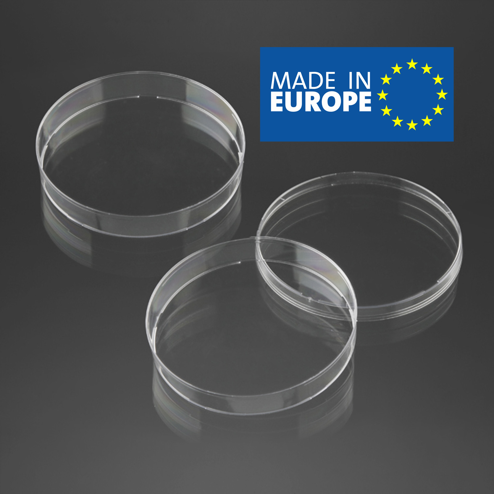 Чашка Петрі Promed® діаметр 90 мм, висота 16,2 мм, асептична (без вентиляційних отворів, з PS) 20 шт., F.L.MEDIСAL s.r.l, Італія.